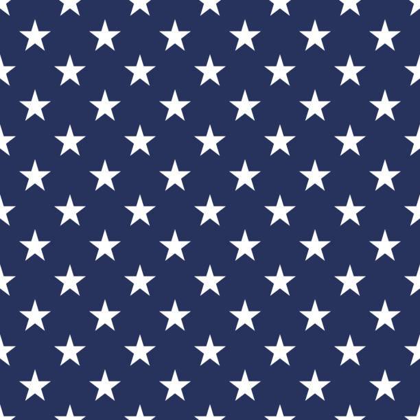 Usa Flag White Stars On Blue Background Seamless Pattern Vector  Illustration Stock Illustration - Download Image Now - iStock