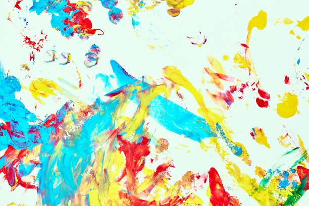 istock Abstract oil paint texture on white canvas, colorful abstract background. 1173575853