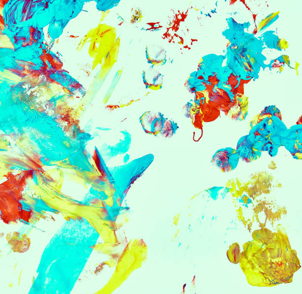 istock Abstract oil paint texture on white canvas, colorful abstract background. 1173575876