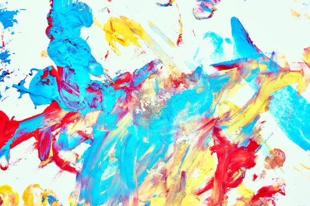 istock Abstract oil paint texture on white canvas, colorful abstract background. 1173575893