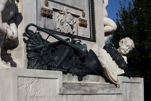Wolfgang Amadeus Mozart statue in Burggarten park in Vienna Austria
