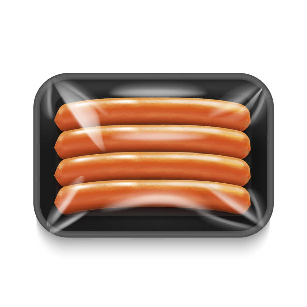 ilustraciones, imágenes clip art, dibujos animados e iconos de stock de paquete de salchichas 26.08 - lunch sausage breakfast bratwurst