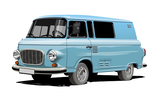 Retro van isolated on white background. EPS-10 separated by groups and layers with transparency effects for one-click repaint and easy edit.