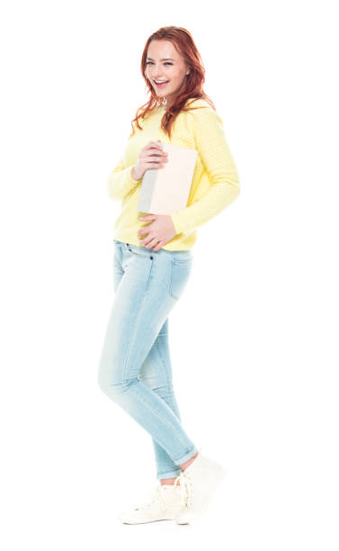 istock Cute female holding one book 1173585959
