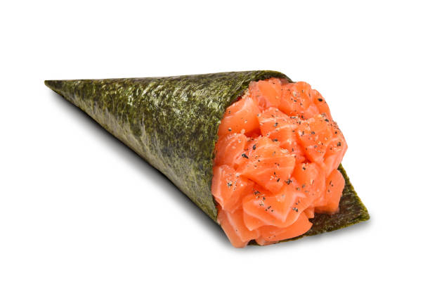 temaki sushi - temaki food sushi salmon foto e immagini stock