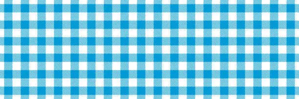 Vector illustration of wide blue buffalo check lumberjack seamless vector pattern