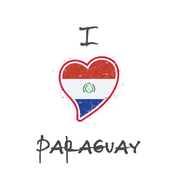 Vector illustration of Paraguayan flag patriotic t-shirt design.