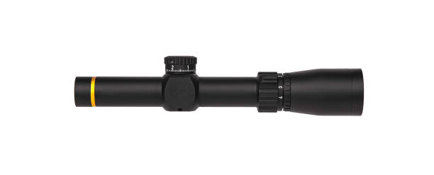 istock modern black optical scope for weapon isolated on white. sight scope isolated on white background 1173592229