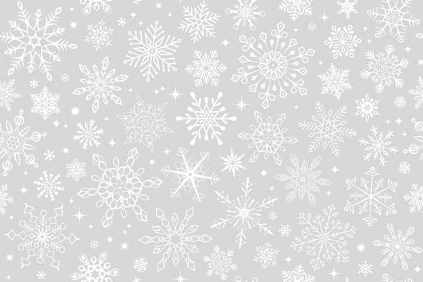 ilustraciones, imágenes clip art, dibujos animados e iconos de stock de fondo de copo de nieve sin costuras - snowflake