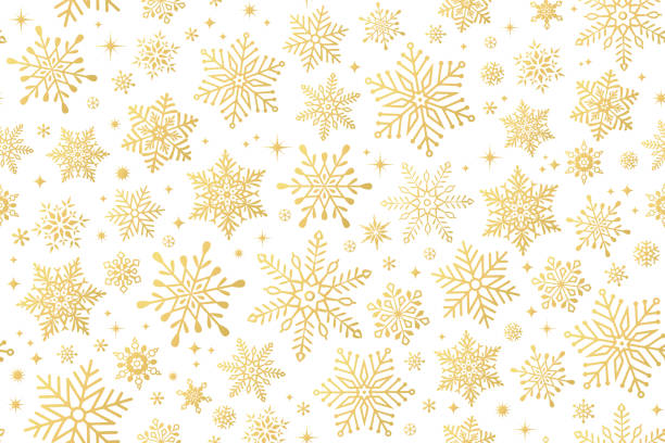 bezszwowe tło płatka śniegu - white background gift christmas wrapping paper stock illustrations