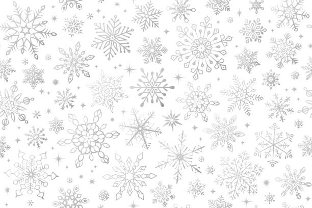 bezszwowe tło płatka śniegu - white background gift christmas wrapping paper stock illustrations
