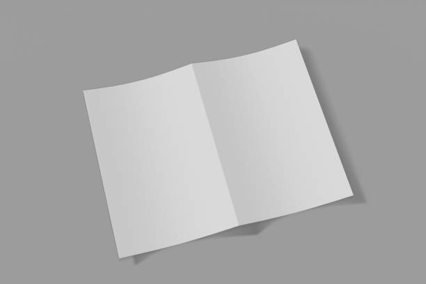 istock Mockup vertical booklet, brochure, invitation isolated on a grey background with soft cover and realistic shadow. 3D rendering. 1173594831