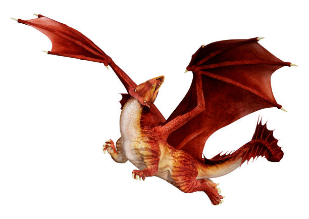 istock 3D illustration fantasy dragon on white 1173598270