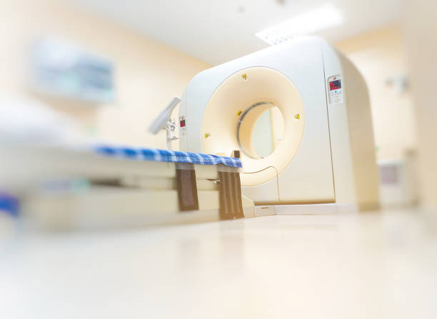 Blurry close up CT scan an advance technology in the hospital for medical diagnosis .