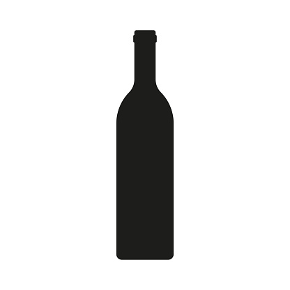 Wine bottle icon isolated on white background. Vector illustration.