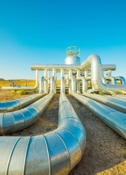 pipeline de fábrica - pipeline gas pipe pipe natural gas - fotografias e filmes do acervo