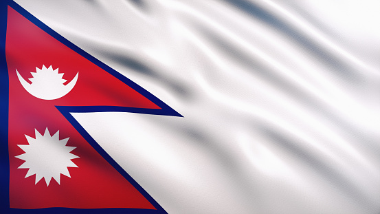 3d Render Nepal Flag (Close-up)