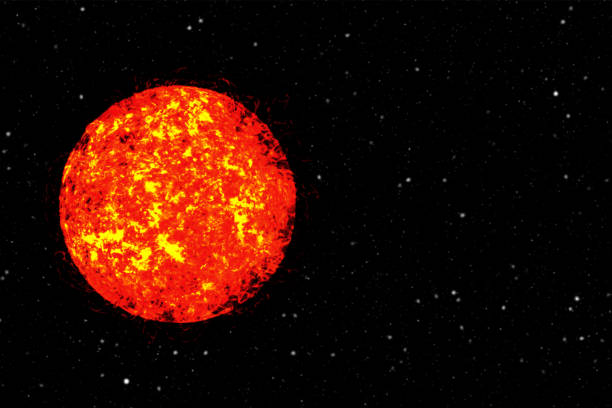 istock Hot Fiery Sun with Stars 1173604257