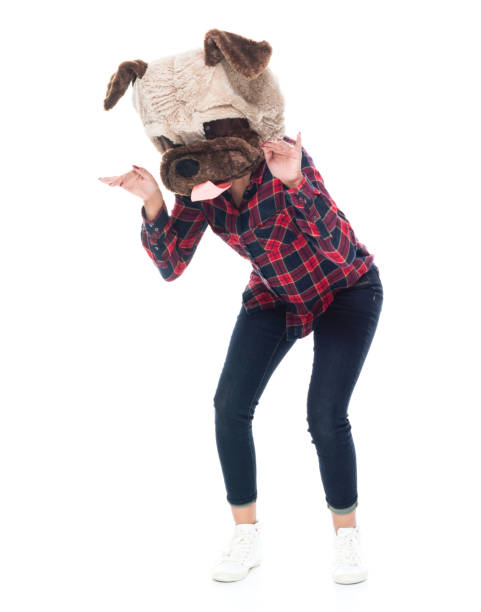istock Beautiful young latino female dressed as a dog 1173605685