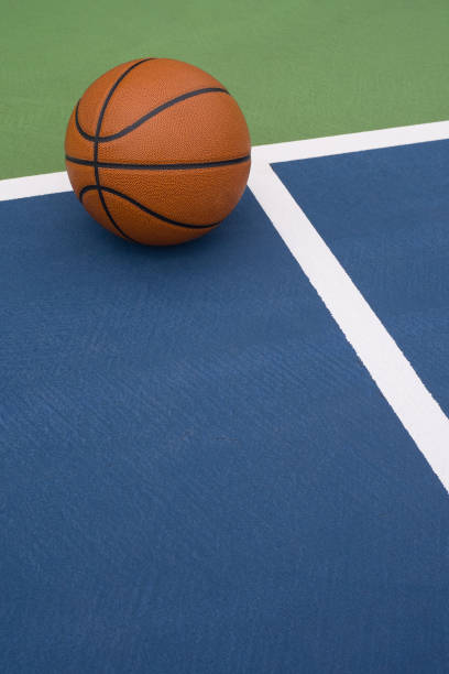 istock Basketball rests on court 1173611132
