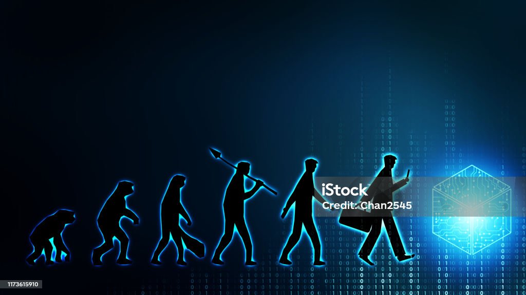 Human Tech Devolution Images Future Evolution Of Man Change Employee Work Labor To Internet Of ...