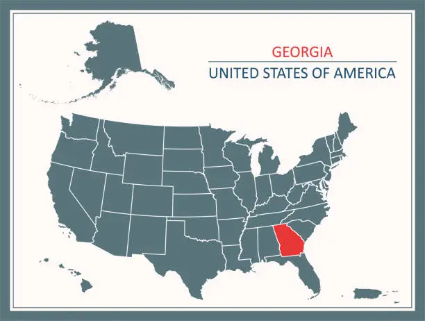 Vector illustration of Georgia map USA printable