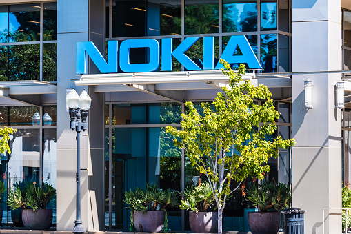 Sep 9, 2019 Sunnyvale / CA / USA - Entrance to the Nokia office building in Silicon Valley; Nokia Corporation is a Finnish multinational telecommunications, information technology, and consumer electronics company