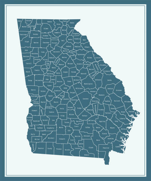Georgia counties map printable Downloadable county map of Georgia state of United States of America. The map is accurately prepared by a map expert. georgia us state stock illustrations
