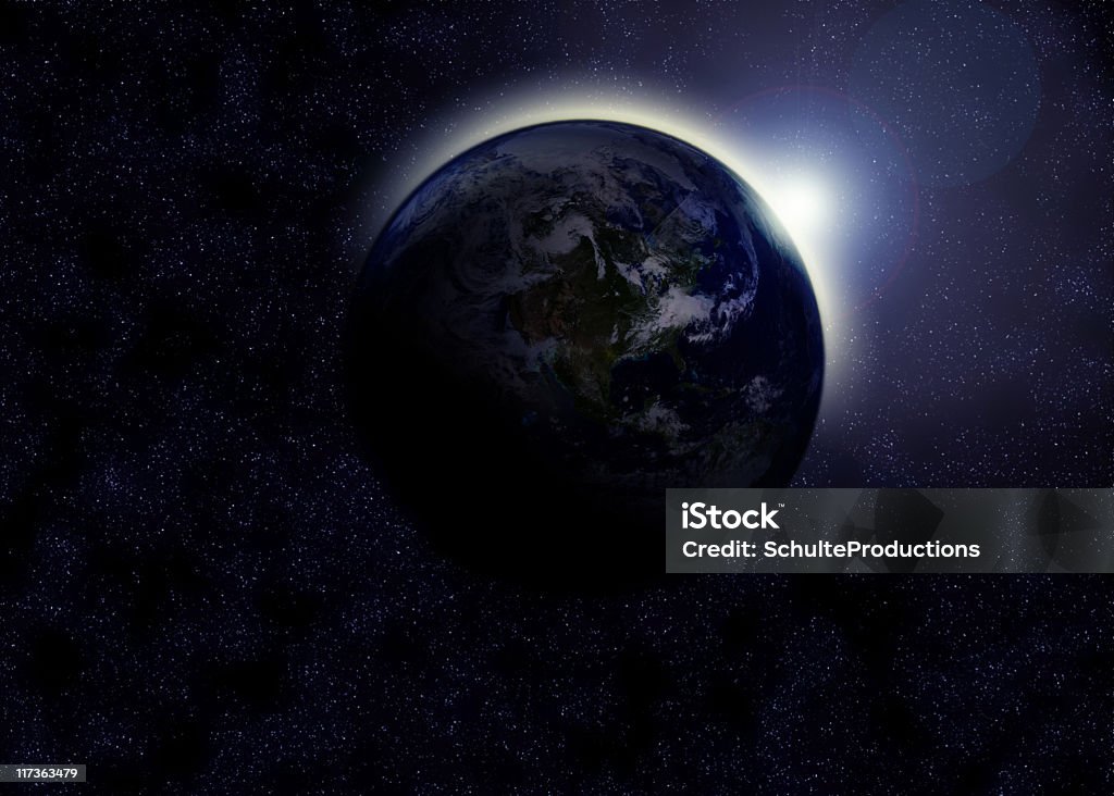 Good Morning Earth The sun eclipsing North America on earth. Awe Stock Photo