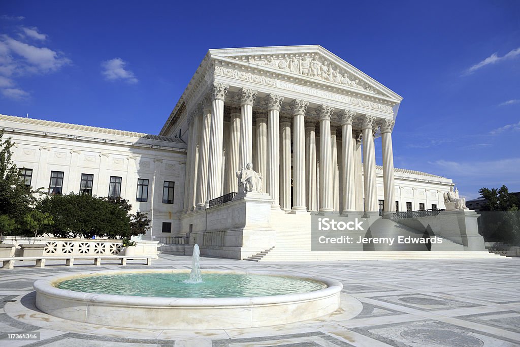 The beautiful US Supreme Court Palace in Washington, DC The Supreme Court building is the seat of the Supreme Court of the United States, the highest judicial body in the US and head of the judicial branch of the US federal government. Architectural Column Stock Photo