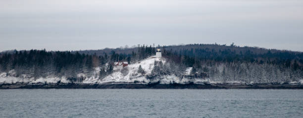 faro di owls head - owls head lighthouse foto e immagini stock