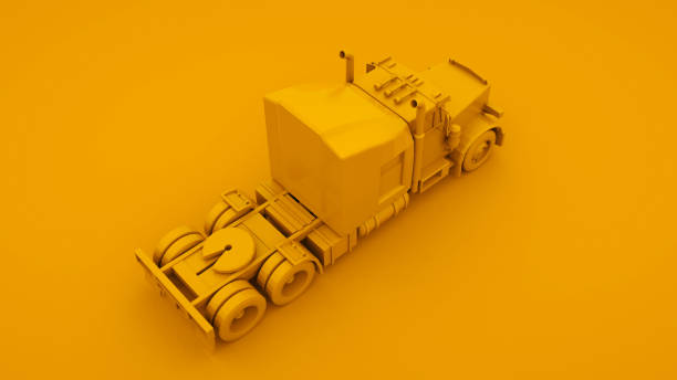 istock Yellow american truck. Minimal idea concept. 3d illustration 1173647358