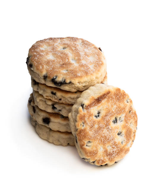 istock Stack of iced Welsh cakes isolated on white background 1173648499
