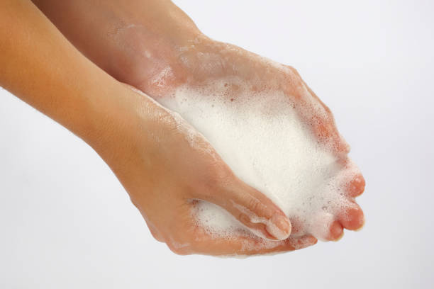istock close-up of hand washing, soaping hands 1173651762