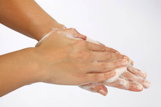istock close-up of hand washing, soaping hands 1173654124