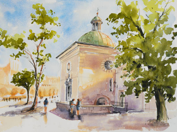 Kościół w Krakowie – artystyczna grafika wektorowa