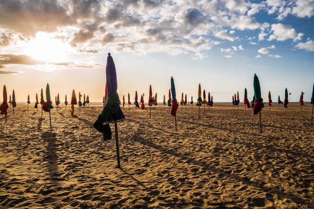 Deauville Beach at sunset, Normandy, France