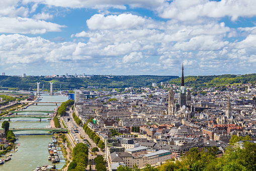 Panorama of Rouen, Normandy, France