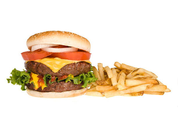 istock Hamburger and french fries 117365901