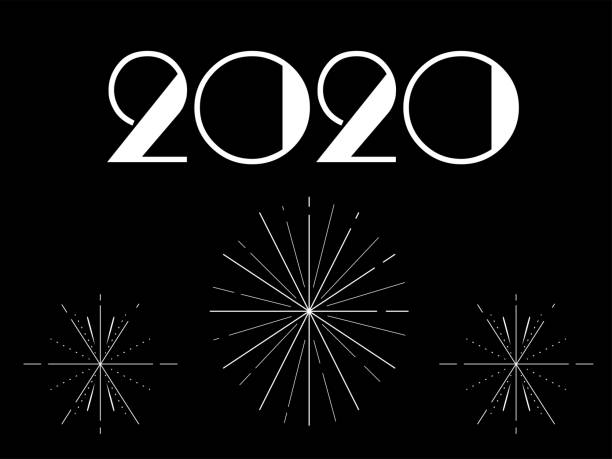 Art Deco New Year Card Art deco style New Years card with copy space. Black and gold design. gatsby stock illustrations