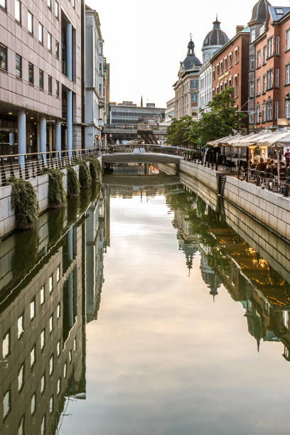 istock Downtown Aarhus with the canal and restaurants in the evening 1173660566