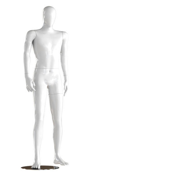 istock White faceless guy mannequin standing in a normal pose. Isolated on a white background. 3D rendering 1173660915