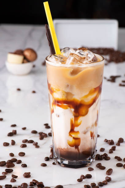 istock drink of summer days ice latte. next to chocolates 1173663264