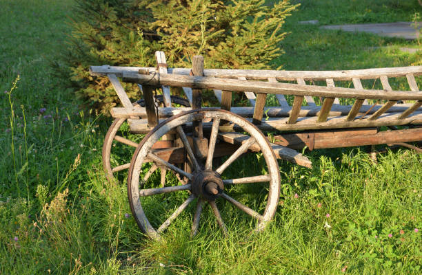 istock Old wooden cart. 1173668878
