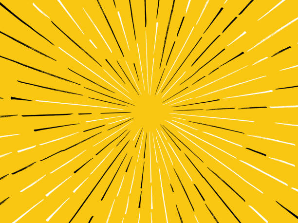 Yellow Line Burst Background Yellow line burst abstract hand drawn lines explosion background. yellow background illustrations stock illustrations