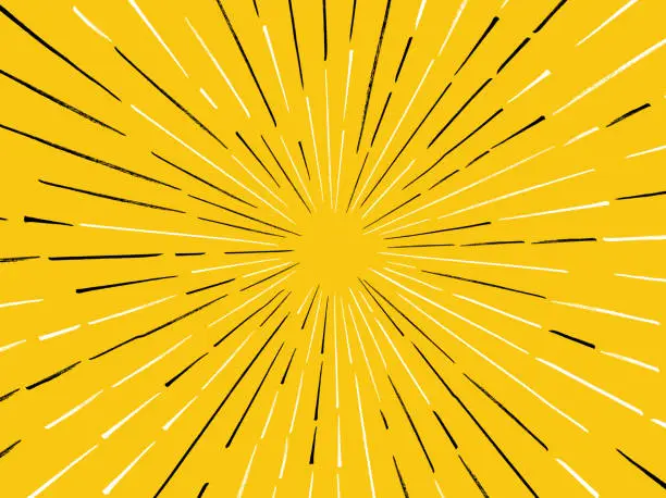 Vector illustration of Yellow Line Burst Background