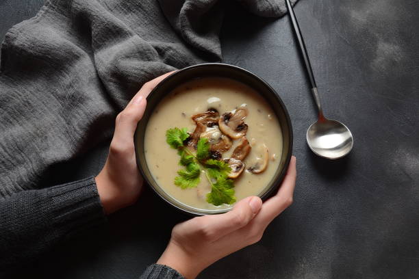 istock A bowl of Mushroom Cream Soup 1173672924