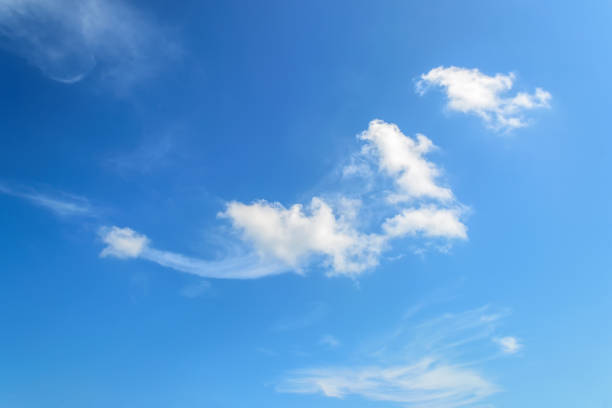 istock White scenic translucent cirrus cloud high in the blue summer sky. Different cloud types and atmospheric phenomena. 1173672978