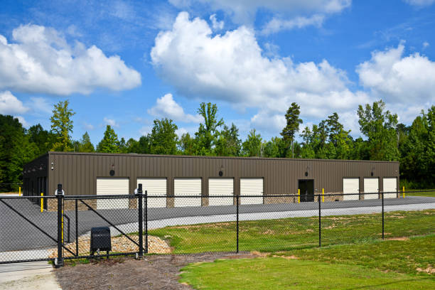 Secure Storage A New Secure Self Storage Building with Gated Access temporary stock pictures, royalty-free photos & images