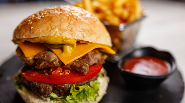 istock Burger with french fries 1173674215